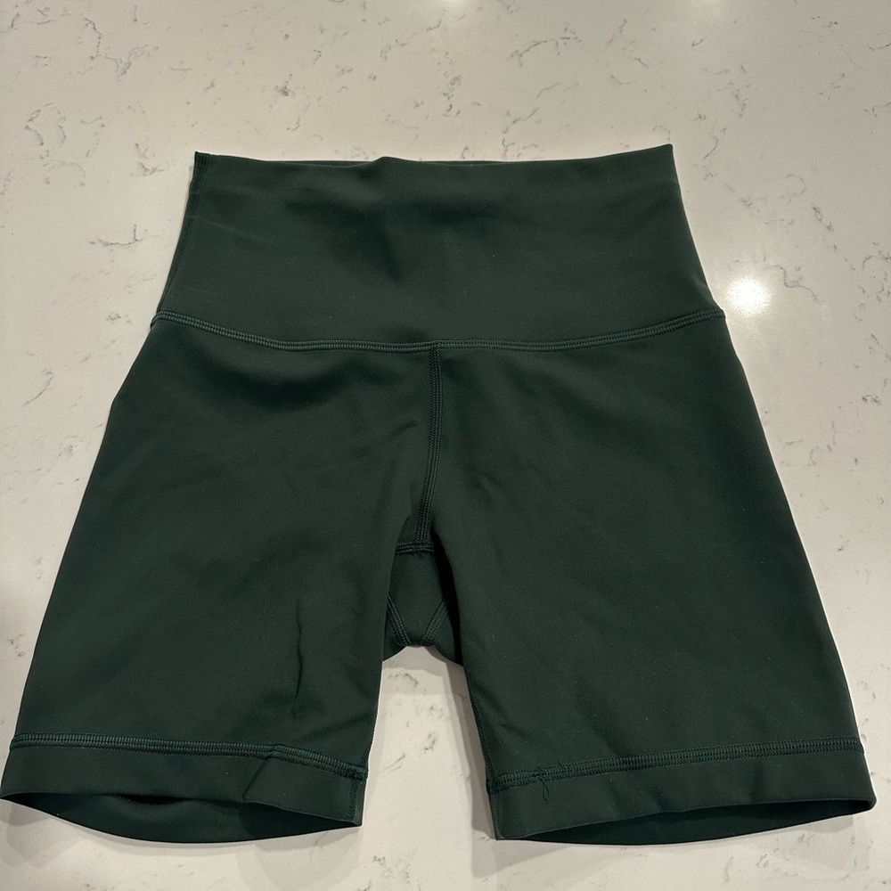 Lululemon Athletica Dark Green Bike Shorts wundertrains